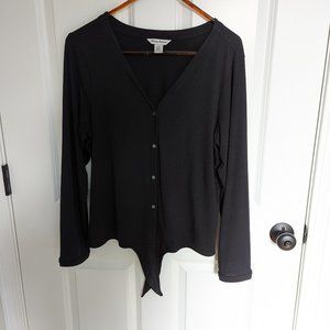 Tommy Bahama black V-neck jersey knit cardigan